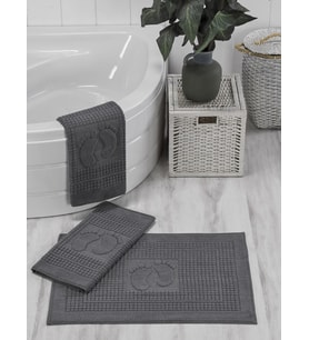 3'lü Banyo ve Abdest Su Emici Ayak Havlusu Paspası Seti Gri