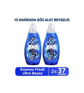 Omo Express Fresh Ultra Beyaz Sıvı Camasır Deterjanı 1480 ml X2