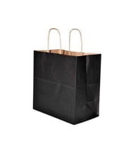 Burgu Saplı Siyah Kağıt Çanta 33x20x32 cm - 25 Adet