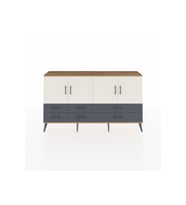 Arges Konsol 6 Raflı 6 Çekmeceli 4 Kapaklı 176x30x99 Çam-Aytaşı/Antrasit