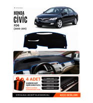 HONDA CIVIC FD6 (2005-2011) Uyumlu Torpido Örtüsü Torpido Kılıfı - Siyah Mavi
