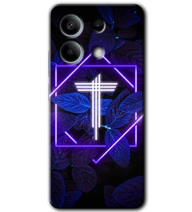 Xiaomi Redmi Note 13 Pro 5G Kılıf HD Desen Baskılı Kılıf - Dark Neon Yaprak T Harfi