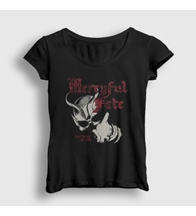 Presmono Kadın Siyah Oath Mercyful Fate T-Shirt 550648tt