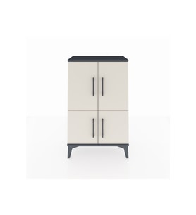 Arges Komodin 2 Raflı 4 Kapaklı 60x30x96 Antrasit-Aytaşı