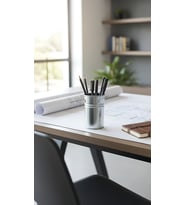 GreyfurtArt Gri Metal Kalemlik Saksı Vazo Ofis Restoran Tipi Çatal Kaşıklık Banyo Düzenleyici Peçetelik