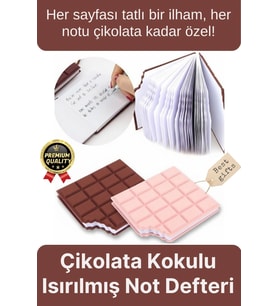 Özel Tasarım Eğlenceli Hediyelik Isırılmış Lezzet Gerçekçi Çikolata Görünümlü Kokulu Not Defteri