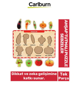 Özel Üretim Eğitici Öğretici Zeka Geliştirici Çocuk Ebeveyn Sebzeler Ahşap Tutmalı Puzzle