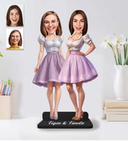 Kişiye Özel Kadın Arkadaşlar Model Ahşap Biblo-57
