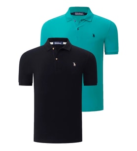 İKİLİ SET T8561 DEWBERRY ERKEK TSHIRT-SİYAH-AÇIK YEŞİL (Karışık)