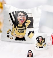 BK Gift Kişiye Özel Karikatürlü Moda İkonu Yastık Kupa Seti 6 (Model 1)