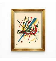 Tablore Kandinsky Tarzı Geometrik Soyut Sanat Altın Çerçeveli Modern Salon Tablosu