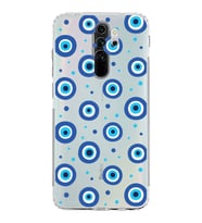 PrintiFy Xiaomi Redmi Note 8 Pro ile Uyumlu Nazar Boncuğu 1  Kamera Korumalı Şeffaf Silikon Kılıf