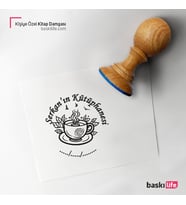Kahve Kişiye Özel Kitap Damgası Kitap Mührü Kaşe Kitap Mühür Özel Damga 486