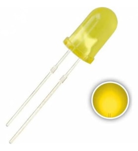 10 Adet - 5mm Diffused Led - Sarı (Yellow) - Arduino, Deney