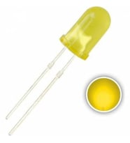 10 Adet - 5mm Diffused Led - Sarı (Yellow) - Arduino, Deney