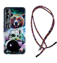 Tecno Spark 6 6 Go 8C 8 Pro 7 7 Pro Kılıf Boyun Asklı Rasta Silikon Astronot Panda 1755
