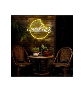 cookies Yazılı ve Şekilli Neon Tabela