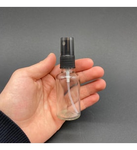 30 Ml Şeffaf Cam Şişe Siyah Spreyli ,  30Cc Şeffaf Spreyli Boş Şişe x 6 Adet