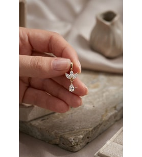 925 Ayar Gümüş Papatya Silver Minimal Taşlı Charm Kolye Ucu Çeşitleri