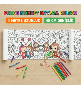 Boyama Kitabı Punch Maymun Rulo 4 Metre Uzunluk 45 Cm Genişlik