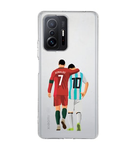 Redmi Mi 11T/Mi 11T Pro Uyumlu Lionel Messi ve Cristiano Ronaldo Desenli Şeffaf Telefon Kılıfı