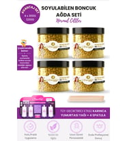 Smoothly 4 Adet Gold Premium Soyulabilen Boncuk Ağda 1200g + Karınca Yumurta Yağ + Spatula - Yedek Set
