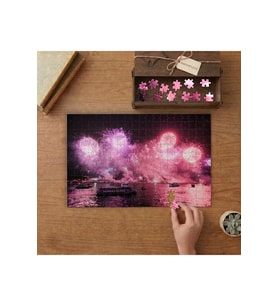 Gece Parlayan Işıklar Tasarımı 240 parça Ahşap Puzzle Ahşap Kutuda MP08037