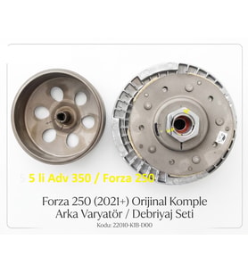 Honda Forza 250 /ADV 350 Performans Odaklı OEM 5 Li Arka Varyatör Debriyaj Seti 2021-26 Arasmto