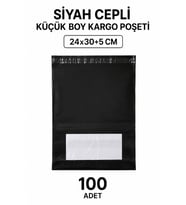 Northcity Siyah Cepli Küçük Boy Kargo Poşeti 24x30+5 Cm 100 Adet – Dayanıklı E-Ticaret Paketleme Çözümü