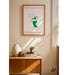 Elegance Moda Posteri, Ahşap Çerçeveli Duvar Tablosu - Modern Ev Dekorasyonu