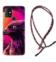 INFINIX Hot 8 9 10 11S Hot 10 Play 10T Kılıf Boyun Asklı Rasta Silikon Red Eagle 1752