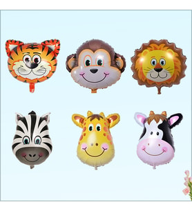 Safari Sevimli Hayvanlar 35 cm x 6 Adetli Folyo Balon Seti (STD)