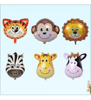 Safari Sevimli Hayvanlar 35 cm x 6 Adetli Folyo Balon Seti (STD)