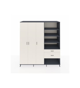 Kronos Dolap 16 Raflı 2 Çekmeceli 3 Kapaklı 220x59x243 Antrasit-Aytaşı/Aytaşı