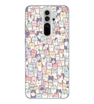 Redmi Note 8 Pro Uyumlu Sevimli Kediler Desenli Şeffaf Telefon Kılıfı