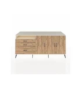 Kronos Konsol 3 Raflı 2 Çekmeceli 3 Kapaklı 220x59x99 Aytaşı-Çam/Çam