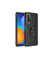 Huawei P Smart 2021 Kılıf Sofya Yüzüklü Silikon Kapak - Siyah