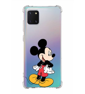 Samsung Galaxy A81  Köşe Korumalı Antişok Kapak Mickey Mouse Tasarımlı Şeffaf  Kılıf
