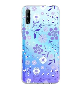 Huawei P Smart Pro Uyumlu Kapak Flowers Tasarımlı Şeffaf Silikon Kılıf