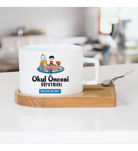 Kişiye Özel Okul Öncesi Öğretmeni Temalı Çay Fincanı