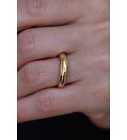 14 Ayar Altın Düz Bombeli Yüzük (Sarı)