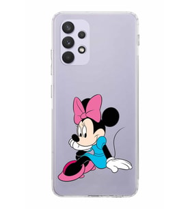 Samsung Galaxy A32  Kamera Korumalı  Kapak Minnie Mouse Tasarımlı  Şeffaf Kılıf