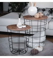 2’Lİ ORTA SEHPA TEL SAKLAMA SEPETLİ ZİGON METAL ORTA SEHPA