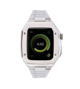 Uray store Apple Watch 44mm Metal Petek Kasalı Kordon - Gümüş
