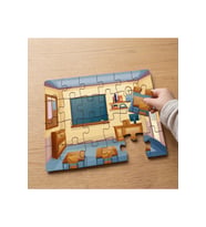 Okul Odası İç Dizaynı Tasarımlı 24 Parça Ahşap Çocuk Puzzle MPK1008