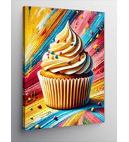 Kanvas Tablo Renkli Tatlı Cupcake
