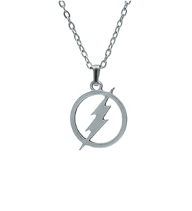 Şimşek Flash Gordon Erkek Kadın Kolye Antik Gümüş Kaplama - 60 cm Düz Zincir