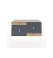 Kronos Konsol 5 Raflı 2 Çekmeceli 4 Kapaklı 176x59x99 Aytaşı-Antrasit/Çam