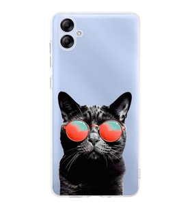 PrintiFy Samsung Galaxy A04e ile Uyumlu Kedi 3 Kamera Korumalı Şeffaf Kılıf