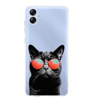 PrintiFy Samsung Galaxy A04e ile Uyumlu Kedi 3 Kamera Korumalı Şeffaf Kılıf